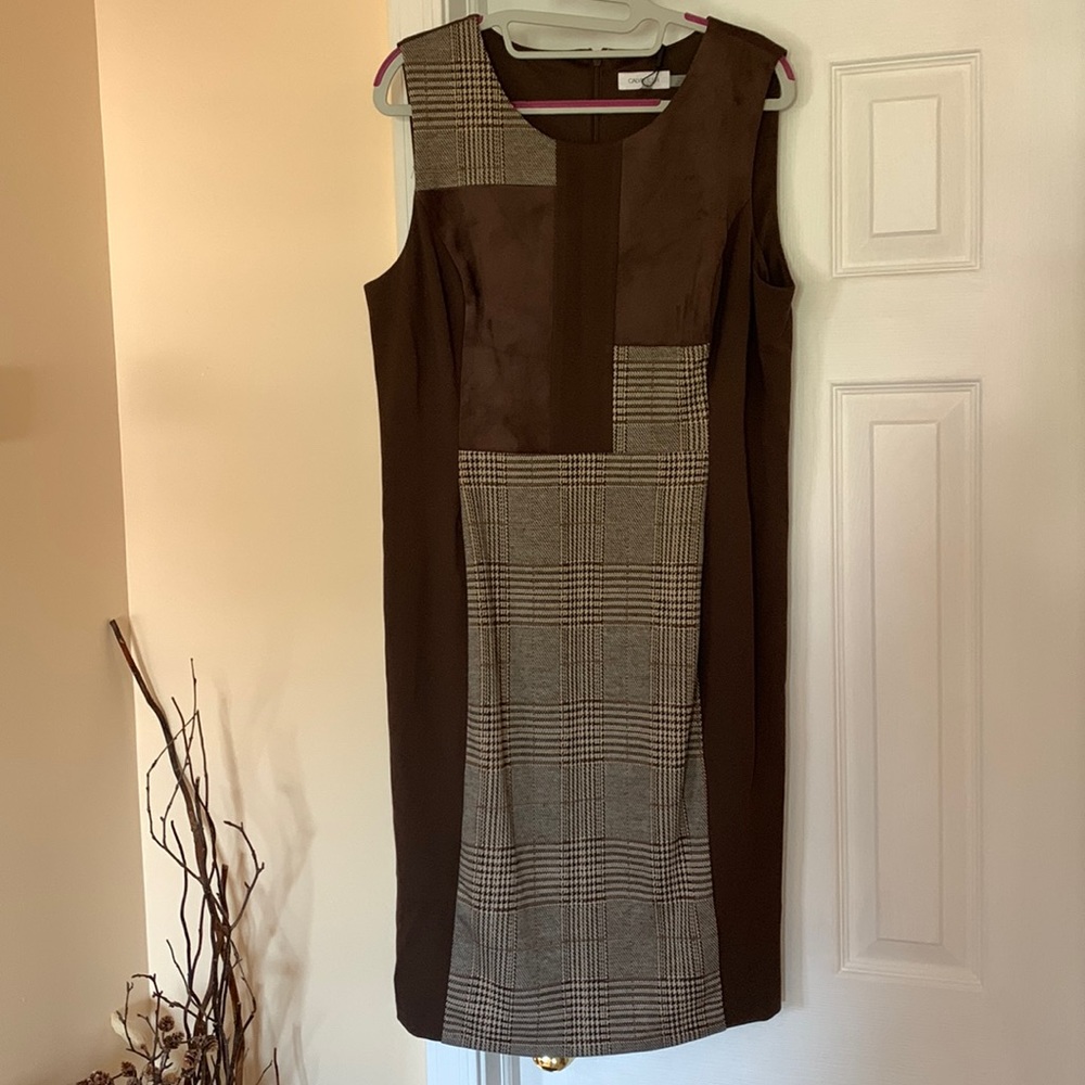 Calvin Klein plaid suede style dress